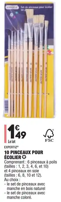 ALDI 10 Pinceaux pour Ecolier offre
