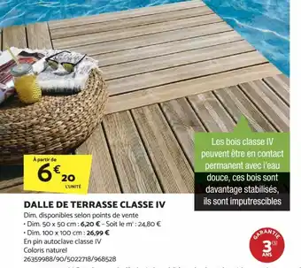 Bricomarché DALLE DE TERRASSE CLASSE IV offre