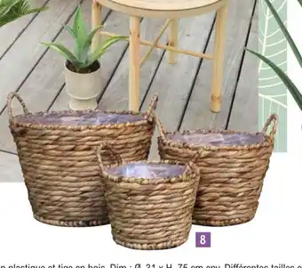 8 CACHE POT NATURELLE