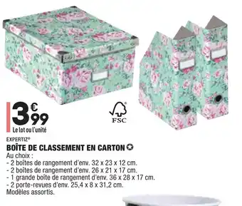 Boîte de Classement en Carton