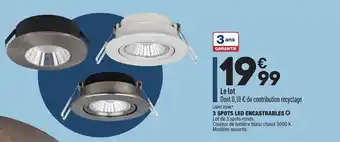 ALDI 3 Spots LED Encastrables offre