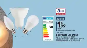 2 Ampoules LED 470 lm