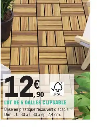 LOT DE 6 DALLES CLIPSABLE