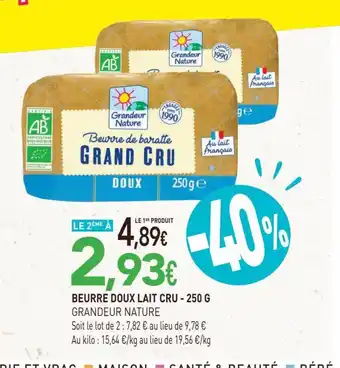 naturéO BEURRE DOUX LAIT CRU offre