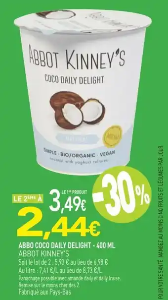 ABBO COCO DAILY DELIGHT - 400 ML ABBOT KINNEY'S