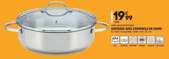 ALDI Sauteuse avec couvercle en verre offre