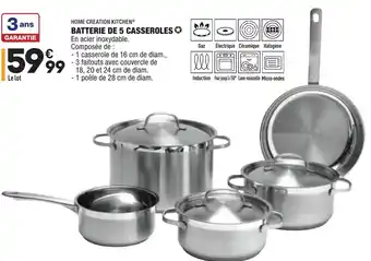 ALDI Batterie de 5 Casseroles offre