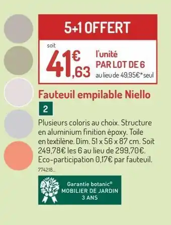 Botanic Fauteuil empliable niello offre