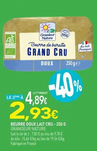 Beurre doux lair cru