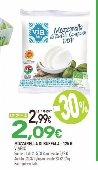 naturéO Mozzarella de buffala viabio offre