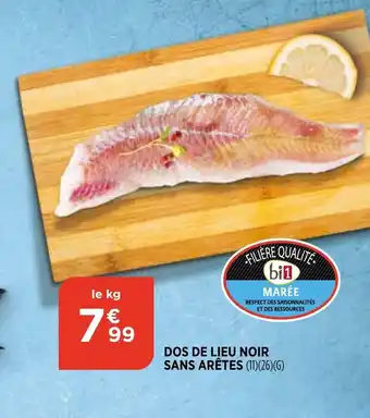 Bi1 Dos de lieu noir sans arêtes offre