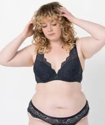 Gémo Soutien-gorge femme grande taille en dentelle et microfibre offre