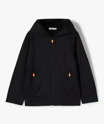 Sweat garçon zippé à capuche intérieur chaud