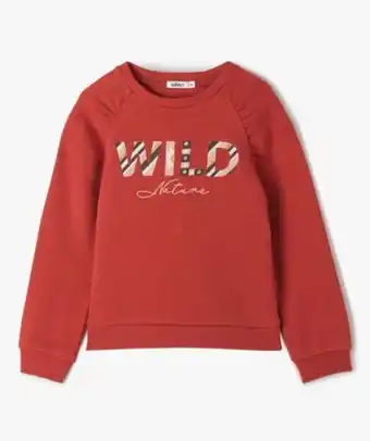 Gémo Sweat fille brodé à emmanchures fantaisie offre