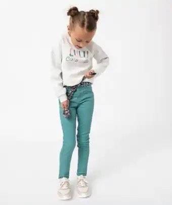 Pantalon fille slim avec ceinture à nouer fleurie - lulucastagnette