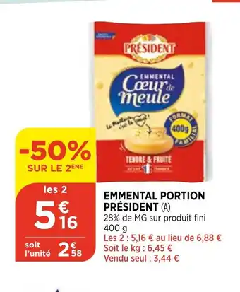 Bi1 Emmental portion président offre