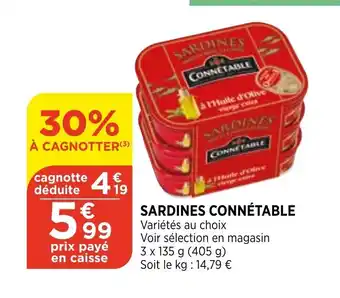 Bi1 Sardines connétable offre