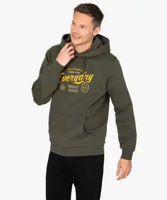 Sweat homme à capuche imprimé et molletonné