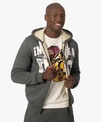 Gémo Sweat homme zippé doublé sherpa avec capuche – camps united offre