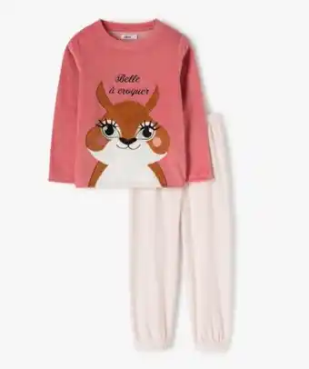 Pyjama fille velours motif écureuil