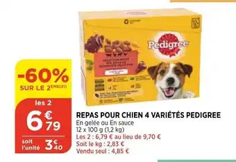Bi1 Repas pour chien 4 variétés pedigree offre