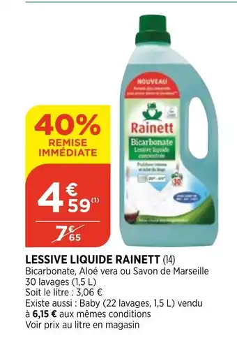 Bi1 Lessive liquide rainett offre