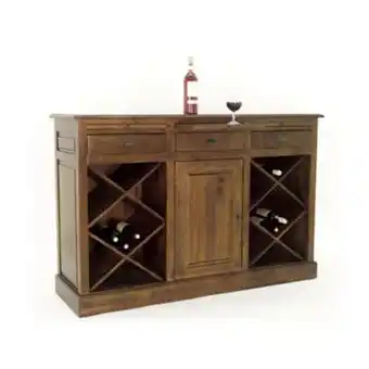 Pier Import Meuble bar avec casier à bouteilles hévéa 149cm tradition offre