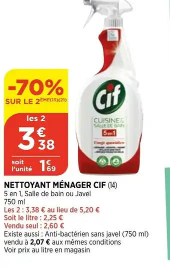 Bi1 Nettoyant ménager cif offre