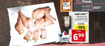 Lidl Lapin entier offre