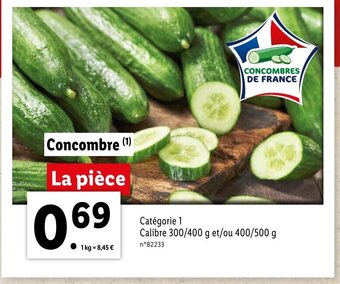 Lidl Concombre offre