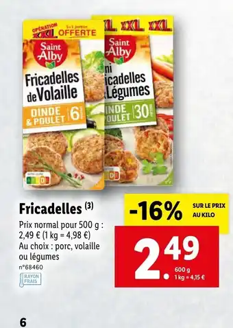 Lidl Fricadelles offre
