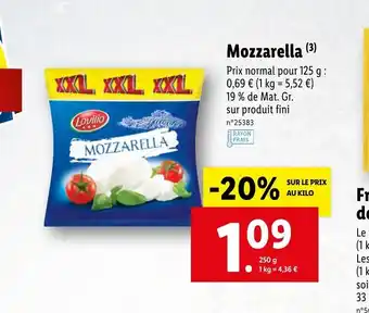 Lidl Mozzarella offre