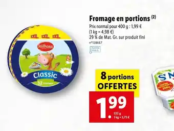 Lidl Fromage en portions offre