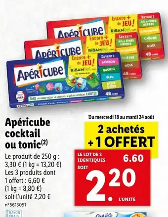 Apéricube cocktail ou tonic