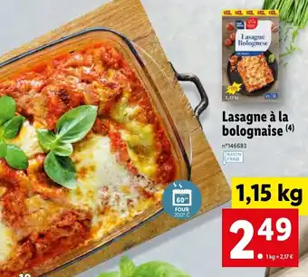 Lidl Lasagnes à la bolognaise offre