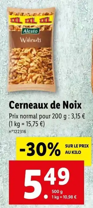 Lidl Cerneaux de noix offre