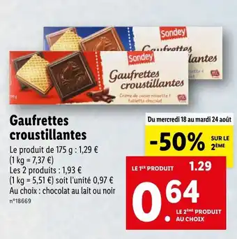 Lidl Gaufrettes croustillantes offre