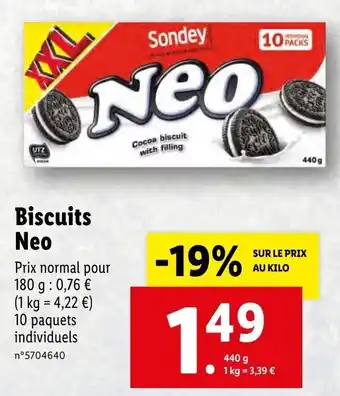 Lidl Biscuits neo offre