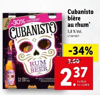 Lidl Cubanisto bière au rhum offre