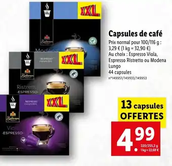 Lidl Capsules de café offre