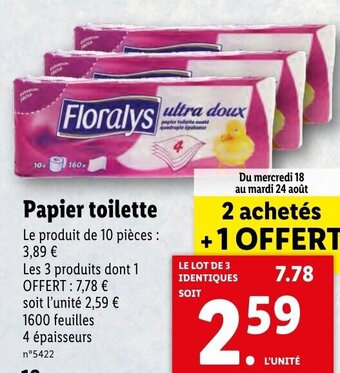 Lidl Papier toilette offre