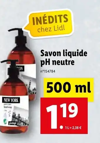 Lidl Savon liquide ph neutre offre