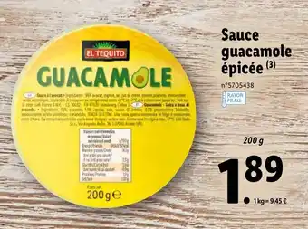 Sauce guacamole épicée