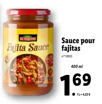 Lidl Sauce pour fajitas offre