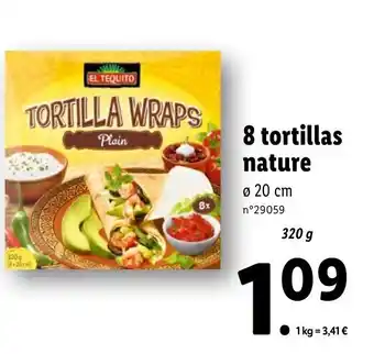 Lidl 8 Tortillas nature offre