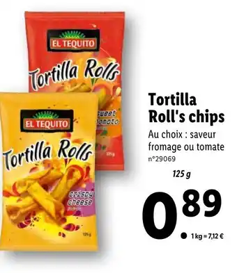 Lidl Tortilla roll's chips offre