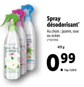 Lidl Spray désodorisant offre