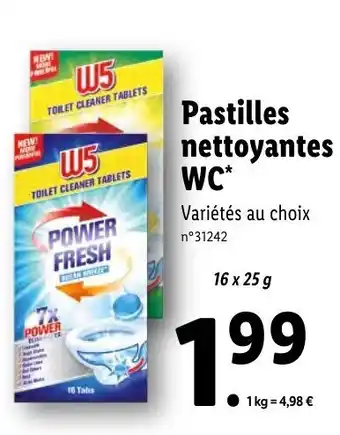 Lidl Pastilles nettoyantes WC offre