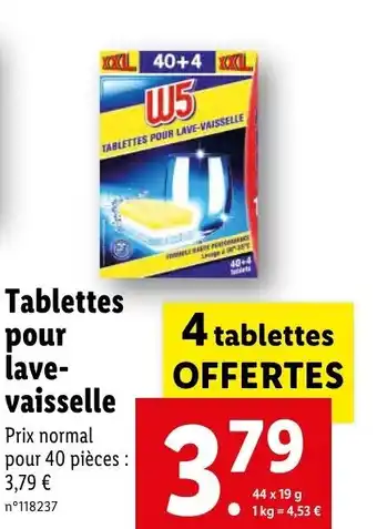 Lidl Tablettes pour lave-vaisselle offre