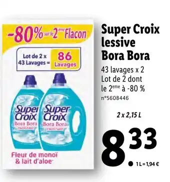 Lidl Super croix lessive bora bora offre